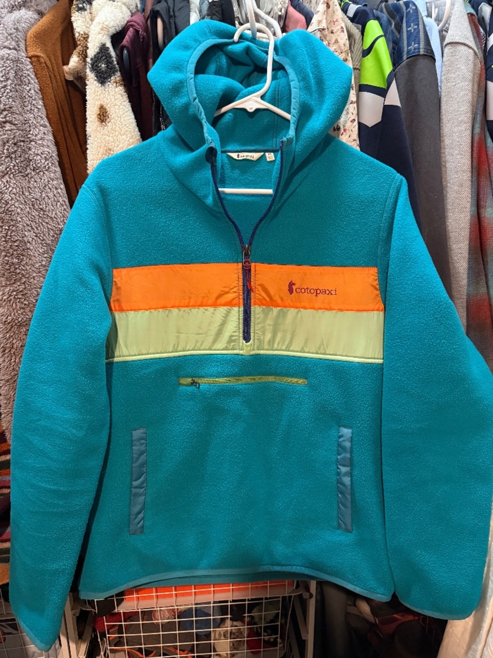 Cotopaxi Teca Fleece Hooded Pull Over with half zip - Size Medium